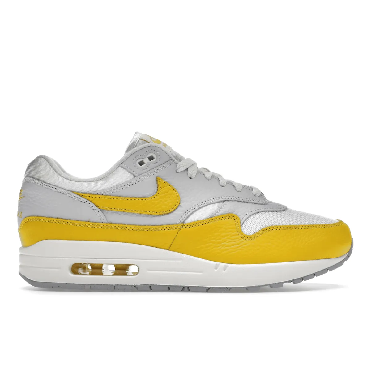 Air Max 1 Tour Yellow Nike Air Max casual shoes with visible air tech