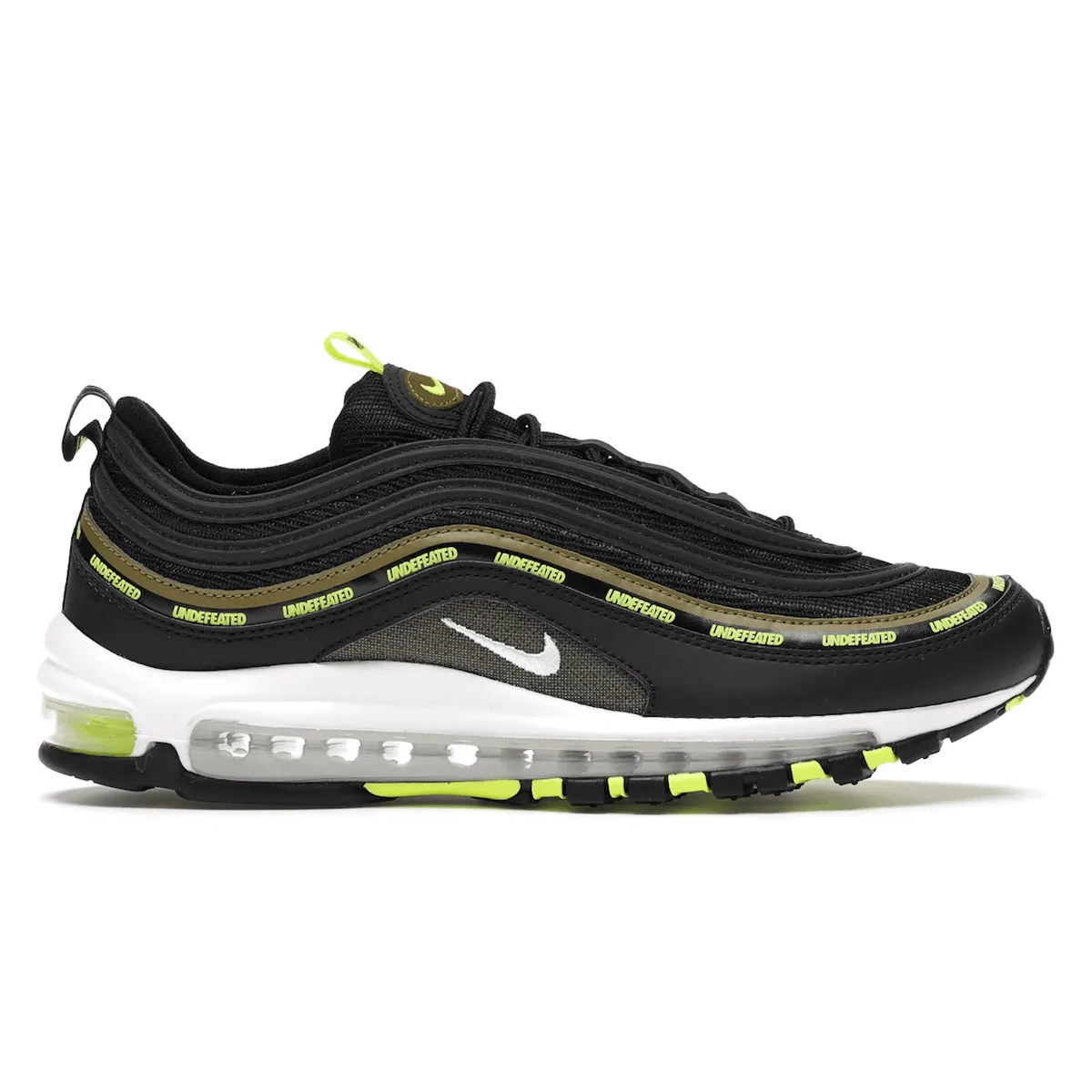 Air Max 97 X Undefeated Volt Gold Nike Air Max casual shoes with visible air tech