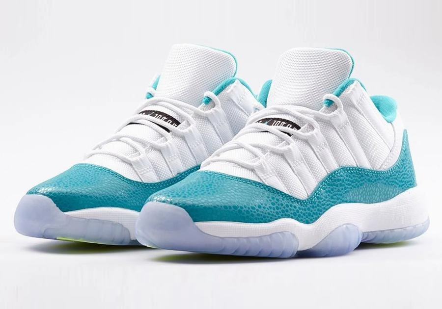 Air Jordan 11 Low GS Aqua Safari Bold classic sport shoes