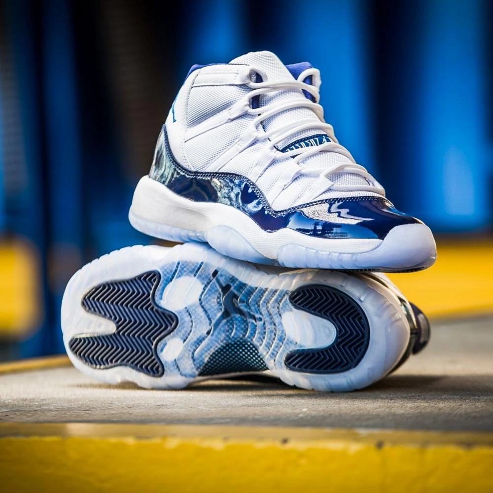 Air Jordan 11 Retro GS White-Midnight Navy  Win like 82 Bold classic sport shoes