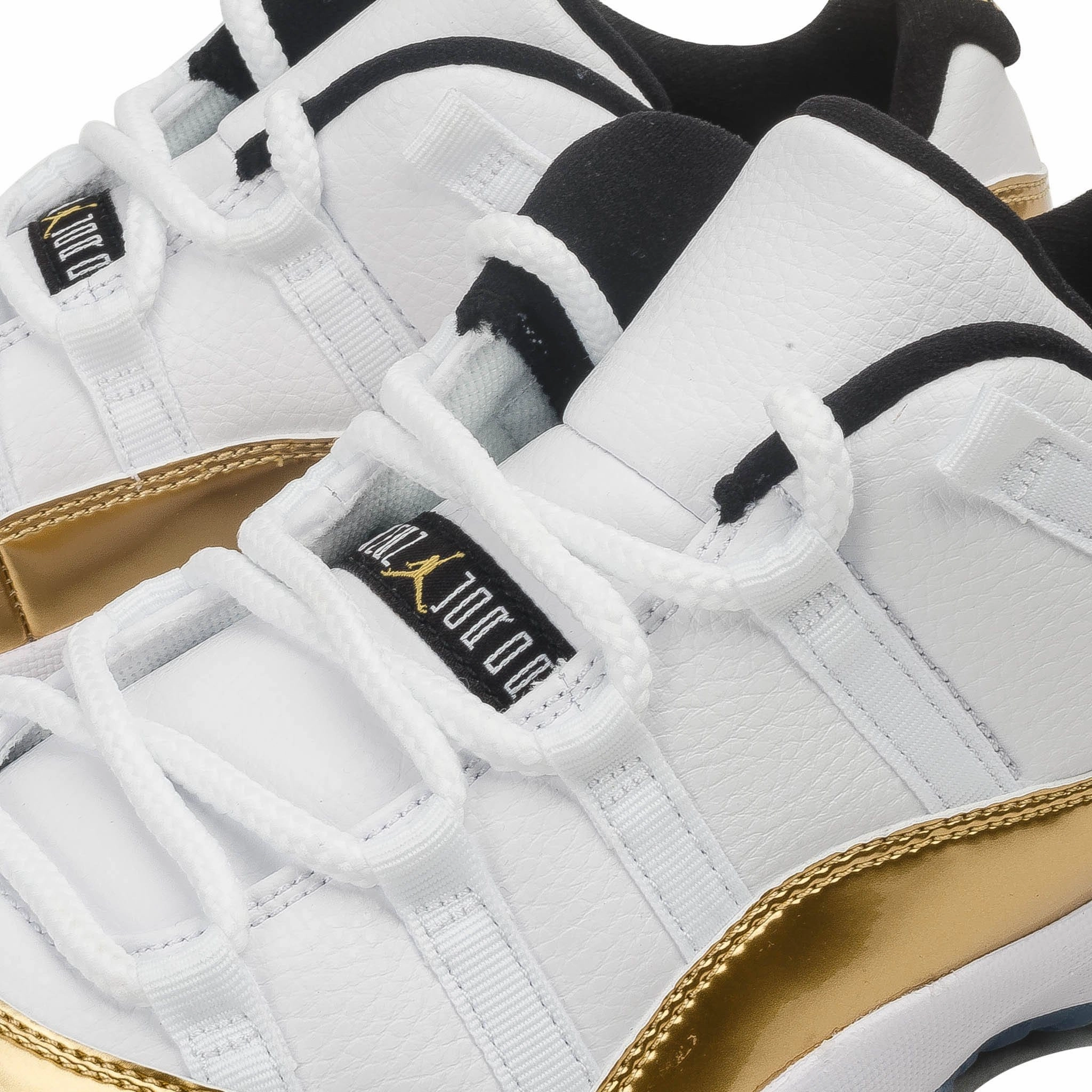 Air Jordan 11 Retro Low White- Metallic Gold Bold classic sport shoes
