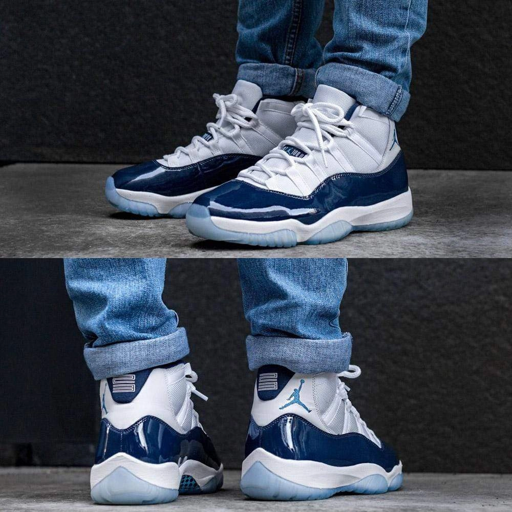 Air Jordan 11 Retro White-Midnight Navy  Win like 82 Bold classic sport shoes