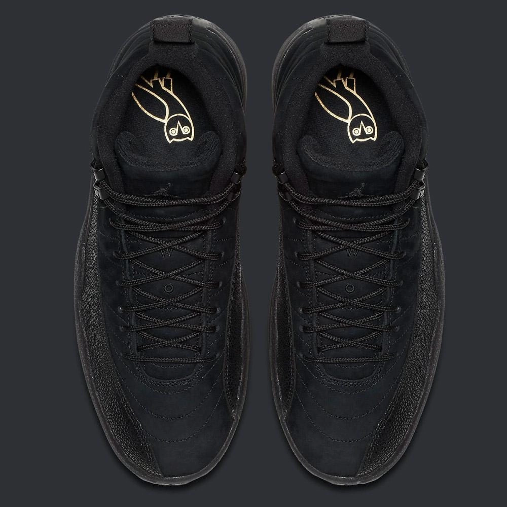 Air Jordan 12 Retro OVO Black-Metallic Gold Iconic mid-cut heritage shoes