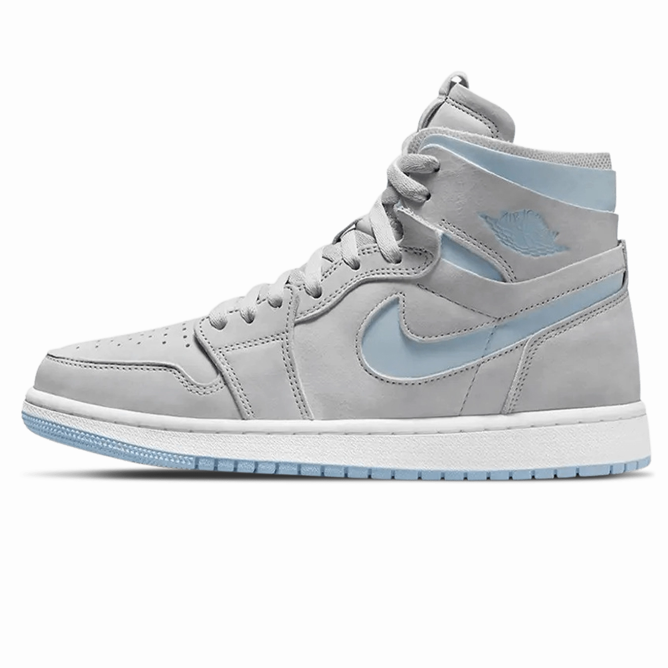 Air Jordan 1 High Zoom Comfort 'Cool Grey Light Blue' Air Jordan 1 High classic sneakers with premium finish
