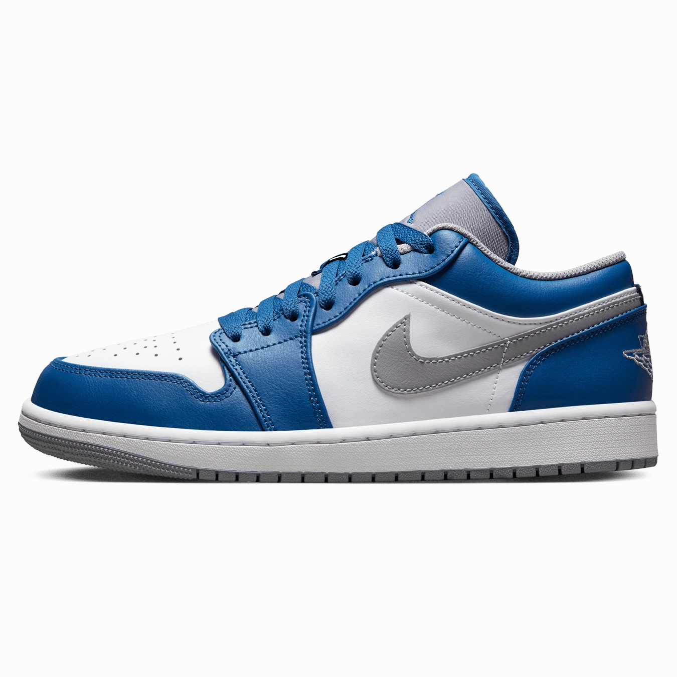 Air Jordan 1 Low 'True Blue Cement' Air Jordan 1 Low sneakers perfect for casual outfits