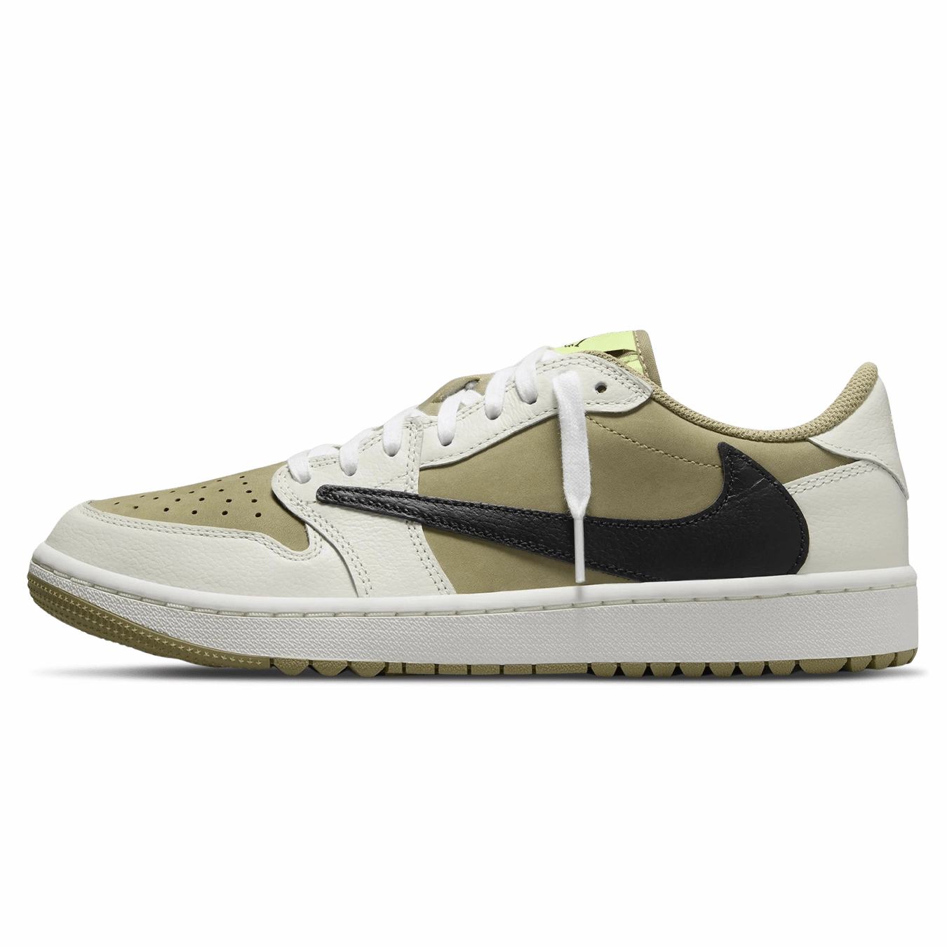 Air Jordan 1 Low Golf x Travis Scott 'Neutral Olive' Air Jordan 1 Low sneakers perfect for casual outfits