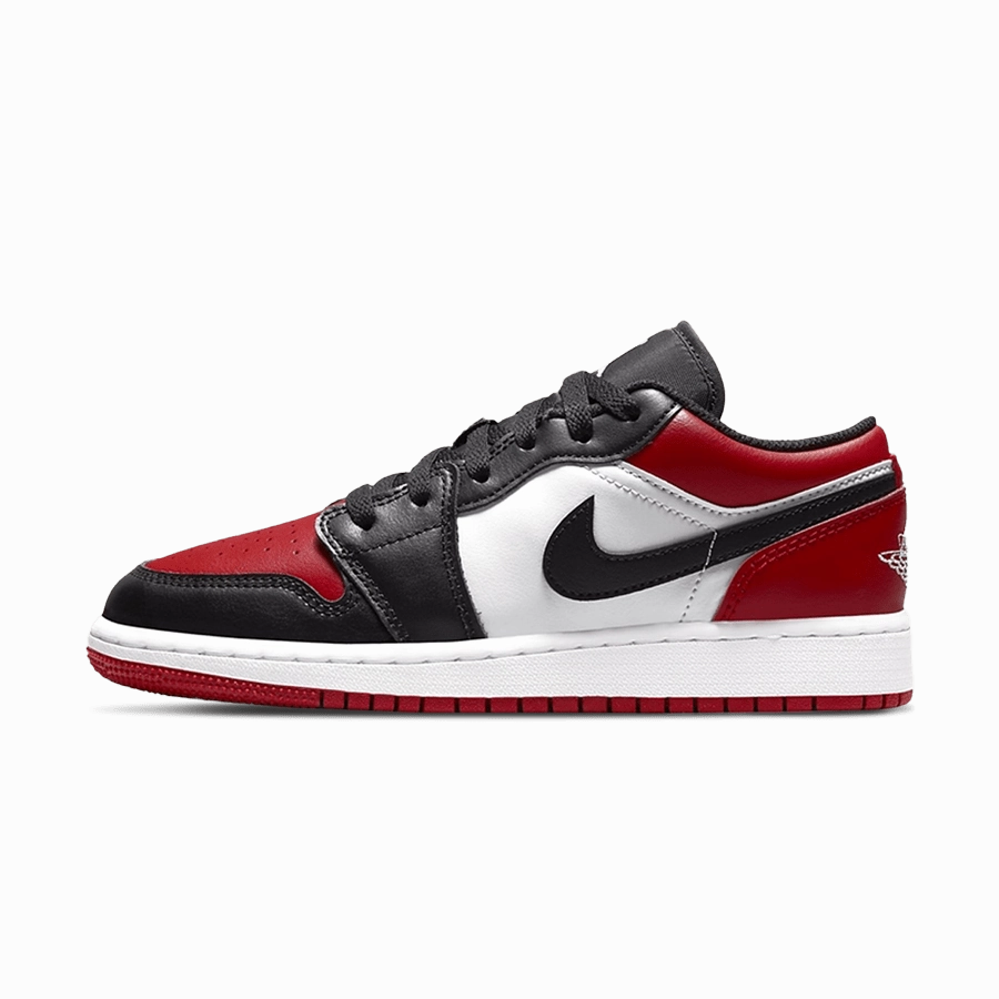 Air Jordan 1 Low GS 'Bred Toe' Air Jordan 1 Low sneakers perfect for casual outfits