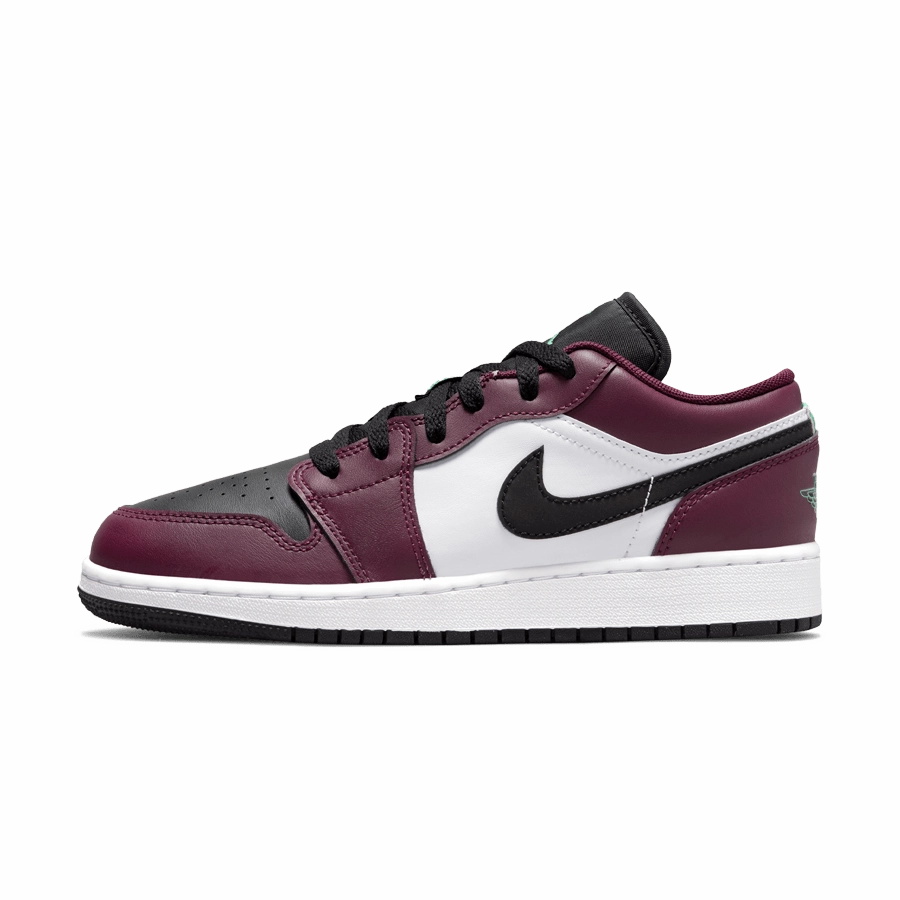 Air Jordan 1 Low GS 'Dark Beetroot Roma Green' Air Jordan 1 Low sneakers perfect for casual outfits