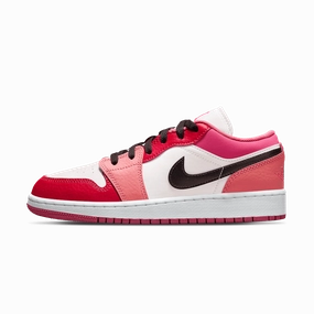 Air Jordan 1 Low GS 'Pink Black' Air Jordan 1 Low sneakers perfect for casual outfits
