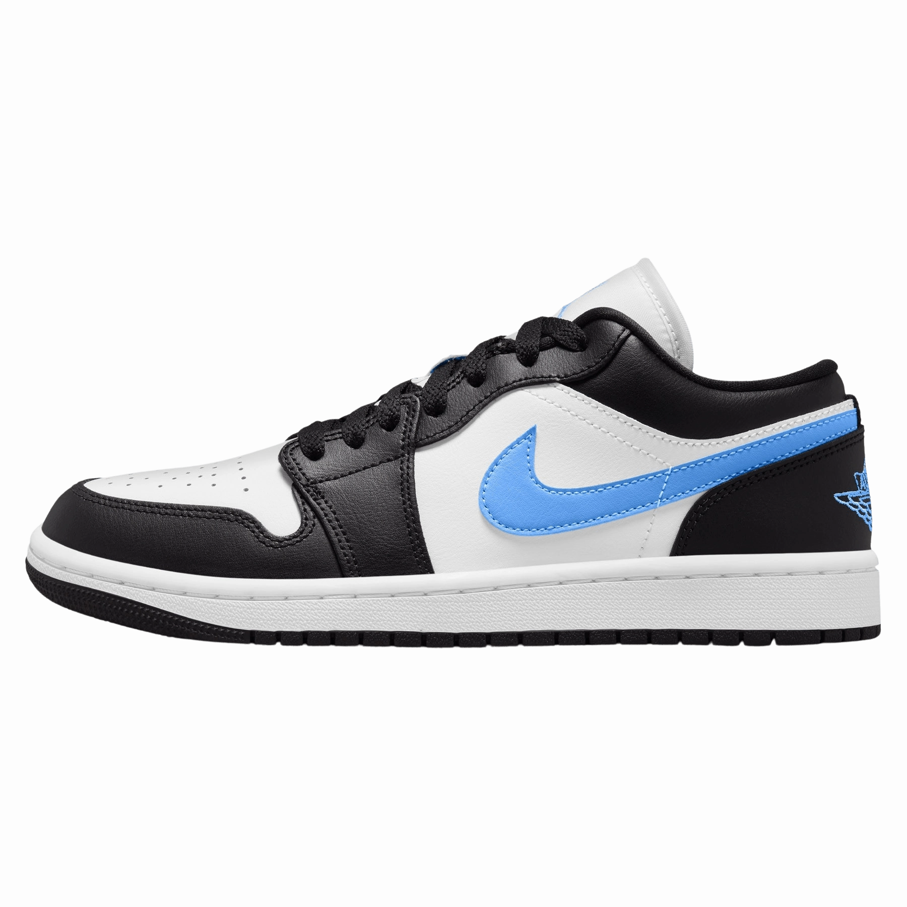 Air Jordan 1 Low Wmns 'Black University Blue' Air Jordan 1 Low sneakers perfect for casual outfits