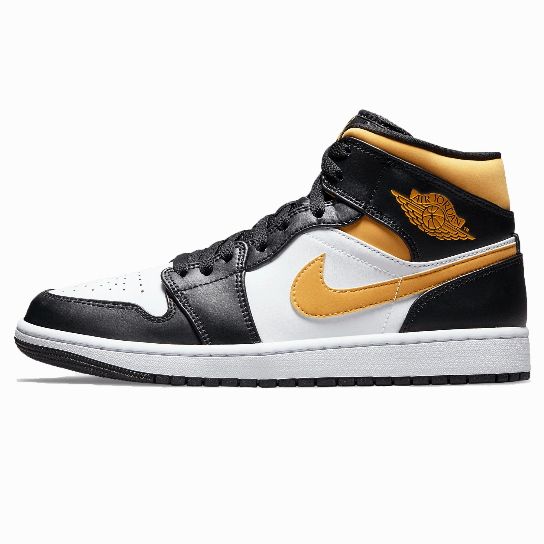 Air Jordan 1 Mid 'Black University Gold' Air Jordan 1 Mid versatile shoes for daily wear