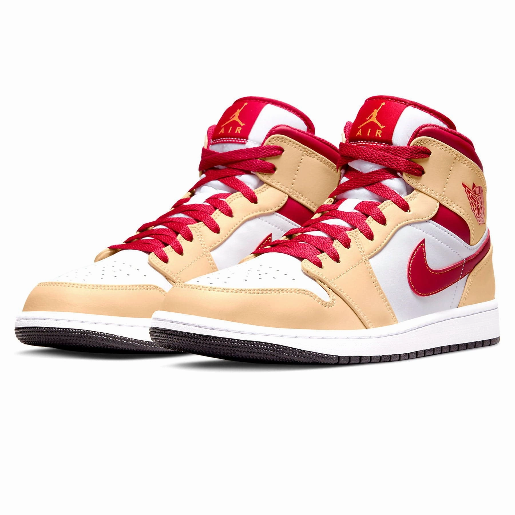 Air Jordan 1 Mid 'Light Curry Cardinal Red' Air Jordan 1 Mid streetwear shoes