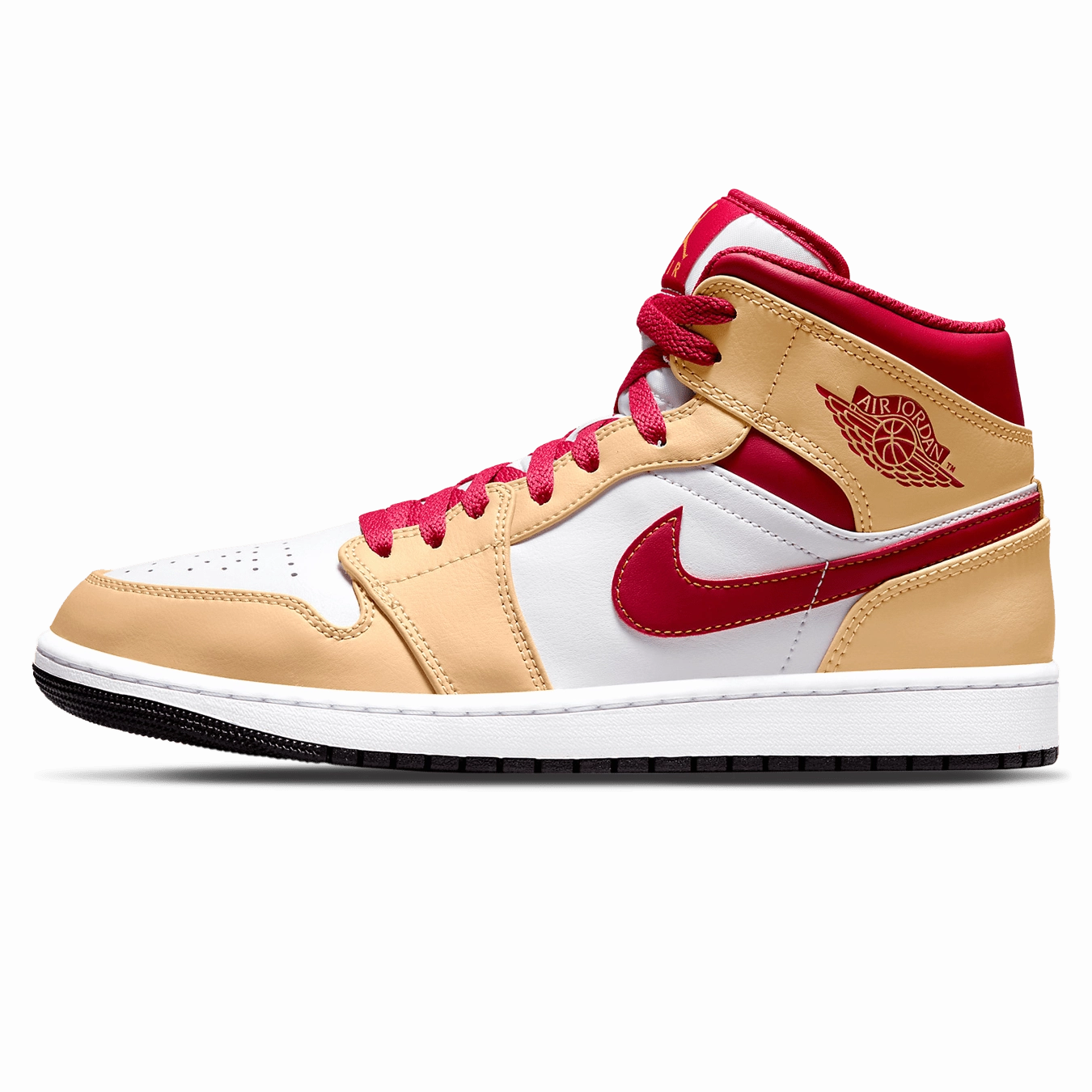 Air Jordan 1 Mid 'Light Curry Cardinal Red' Air Jordan 1 Mid versatile shoes for daily wear