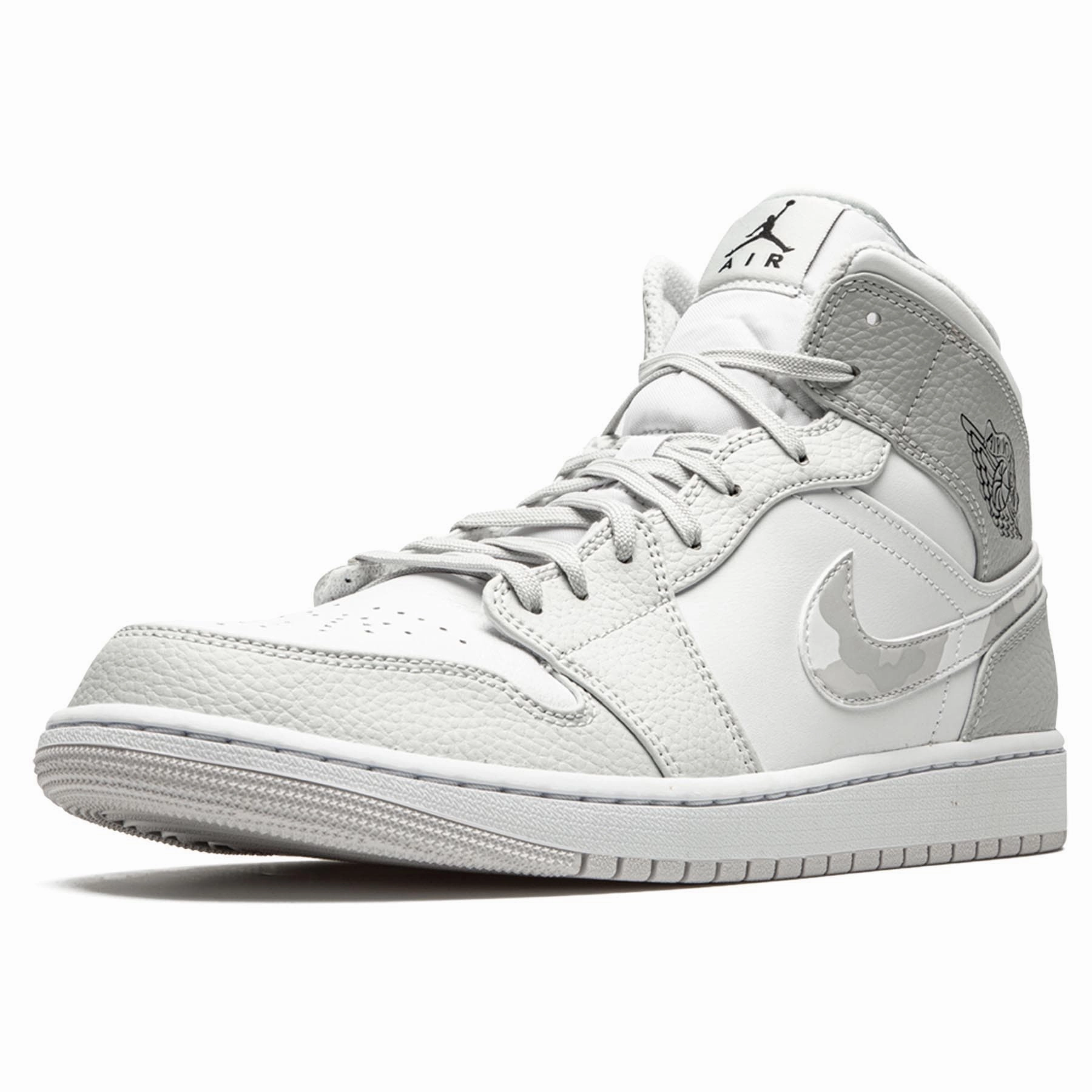 Air Jordan 1 Mid 'Swoosh Logo - Grey Camo' Air Jordan 1 Mid streetwear shoes