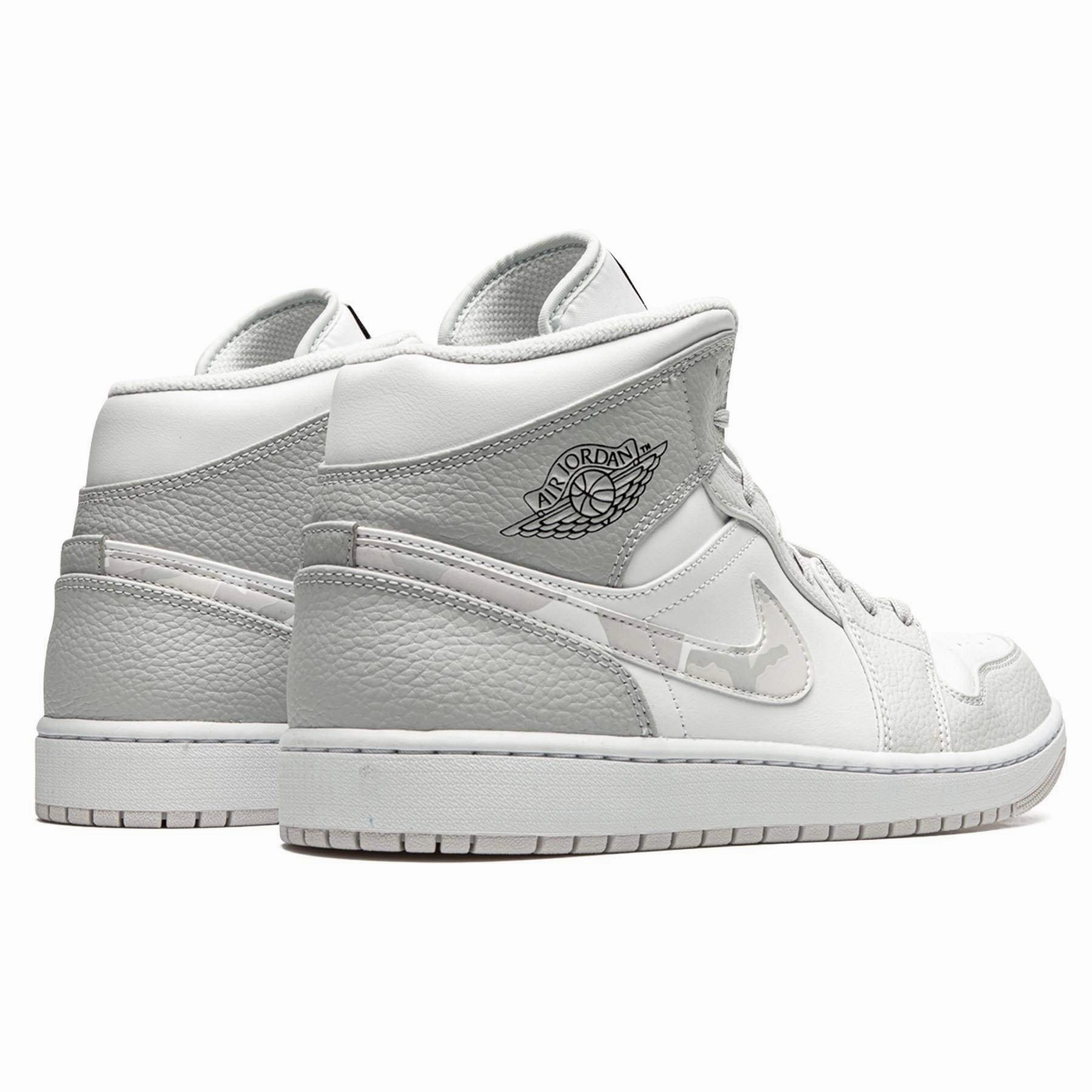 Air Jordan 1 Mid 'Swoosh Logo - Grey Camo' Air Jordan 1 Mid streetwear shoes