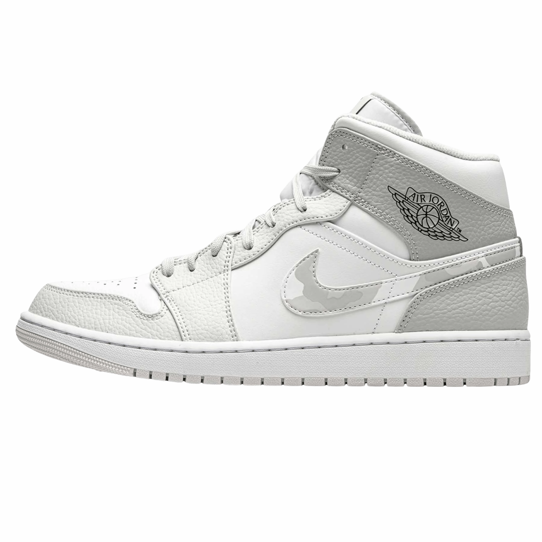 Air Jordan 1 Mid 'Swoosh Logo - Grey Camo' Air Jordan 1 Mid versatile shoes for daily wear
