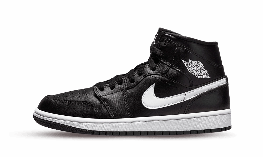 Air Jordan 1 Mid Black White Air Jordan 1 Mid sneakers with bold retro vibes