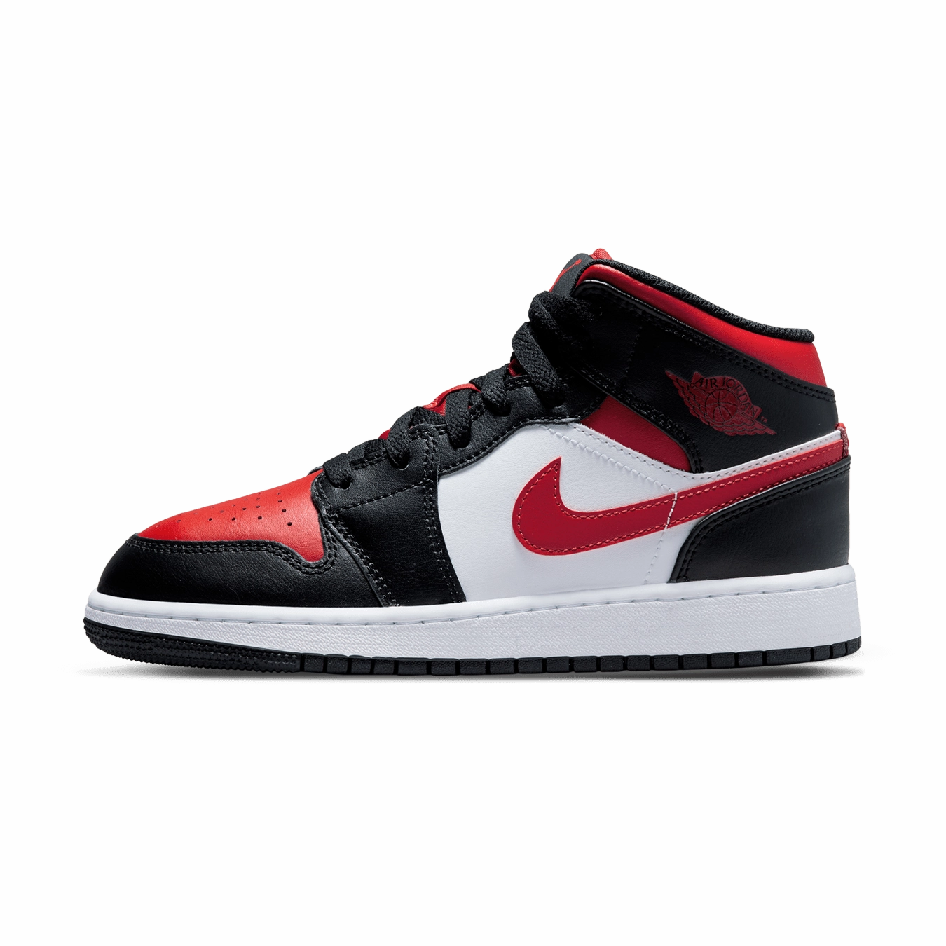 Air Jordan 1 Mid GS 'Black Fire Red' Air Jordan 1 Mid versatile shoes for daily wear