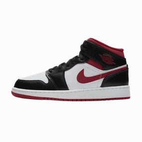 Air Jordan 1 Mid GS 'Black Gym Red' 2021 Air Jordan 1 Mid versatile shoes for daily wear