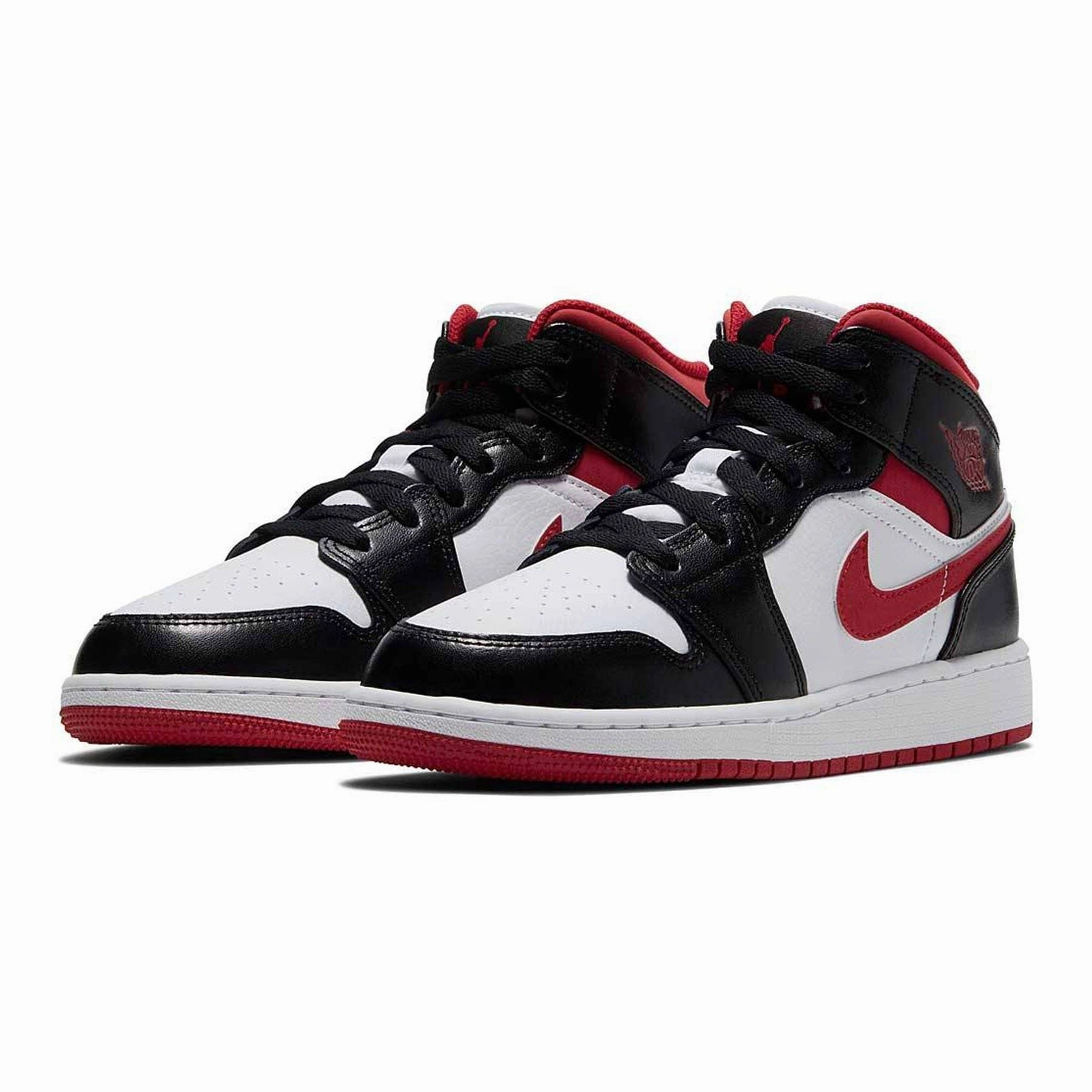 Air Jordan 1 Mid GS 'Black Gym Red' 2021 Air Jordan 1 vintage style sneakers