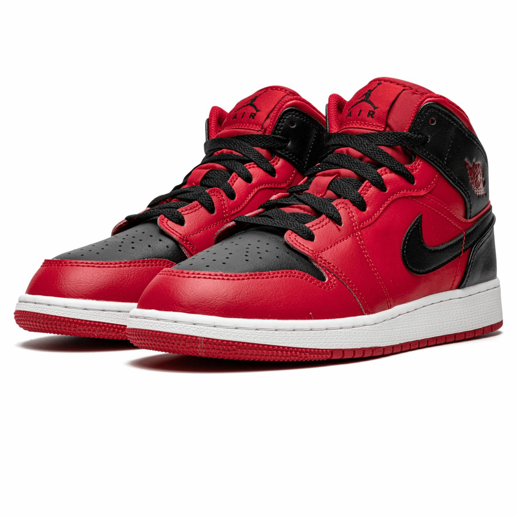 Air Jordan 1 Mid GS 'Black Gym Red' Air Jordan 1 Mid streetwear shoes