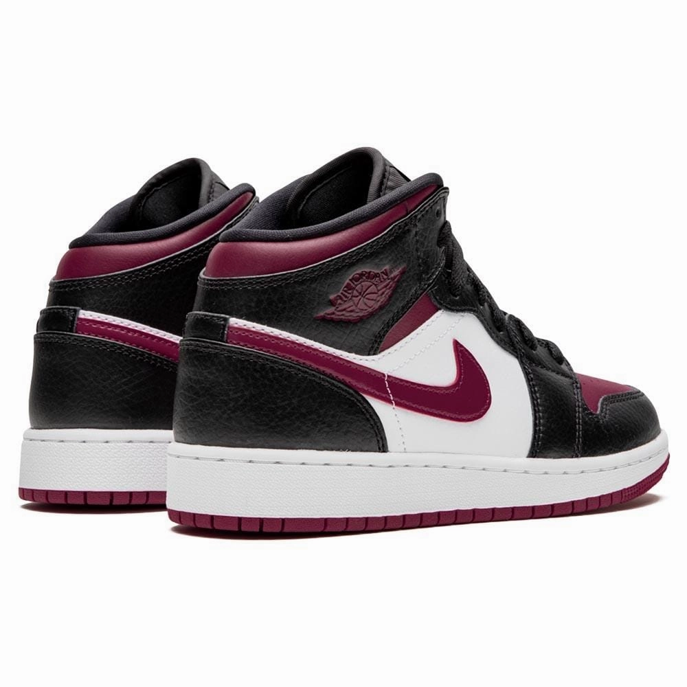 Air Jordan 1 Mid GS 'Black Noble Red' Air Jordan 1 Mid streetwear shoes