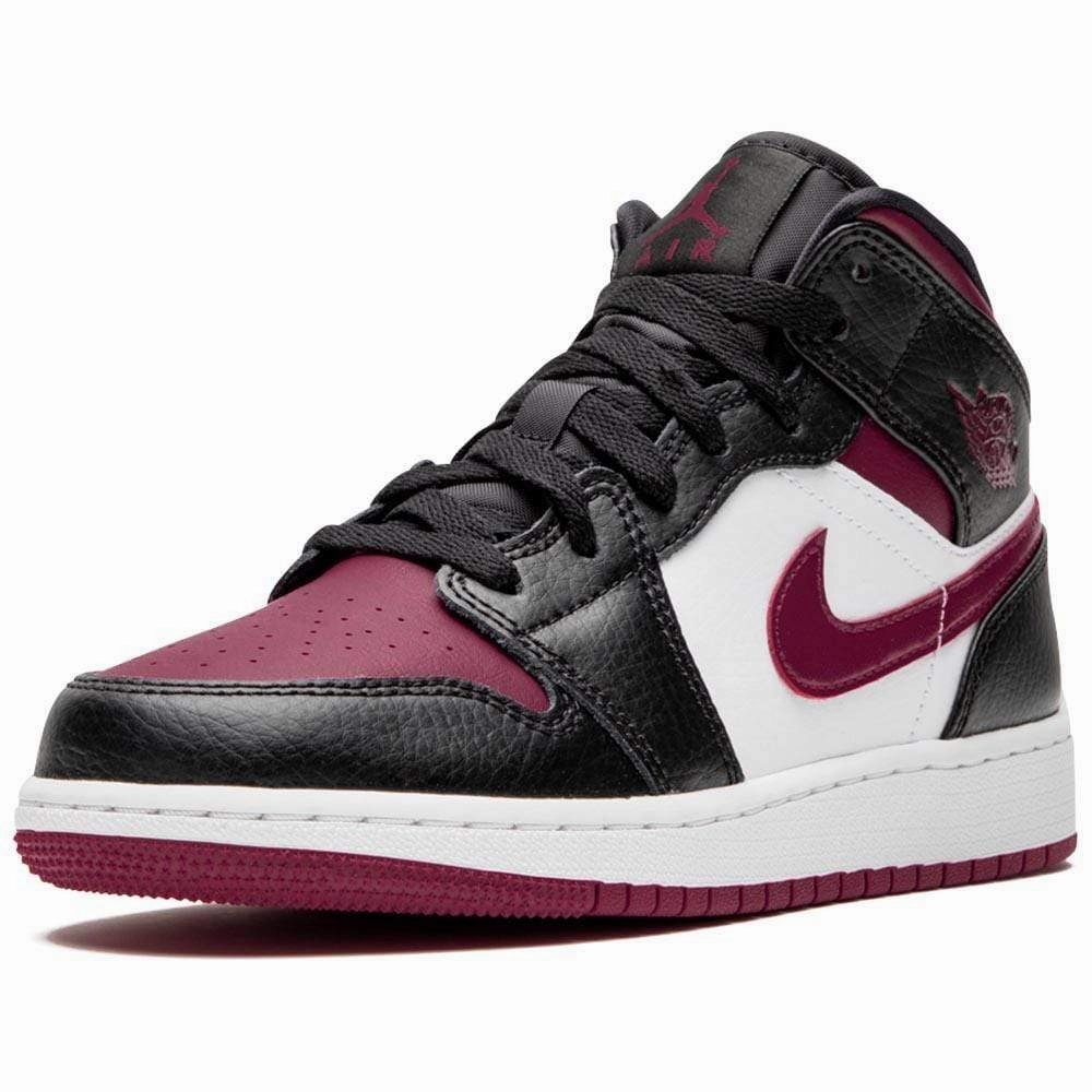 Air Jordan 1 Mid GS 'Black Noble Red' Air Jordan 1 Mid streetwear shoes