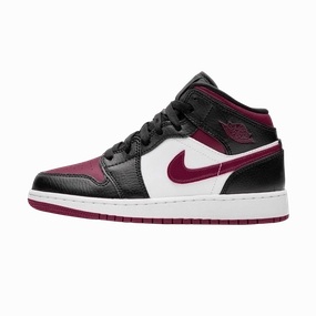 Air Jordan 1 Mid GS 'Black Noble Red' Air Jordan 1 Mid versatile shoes for daily wear