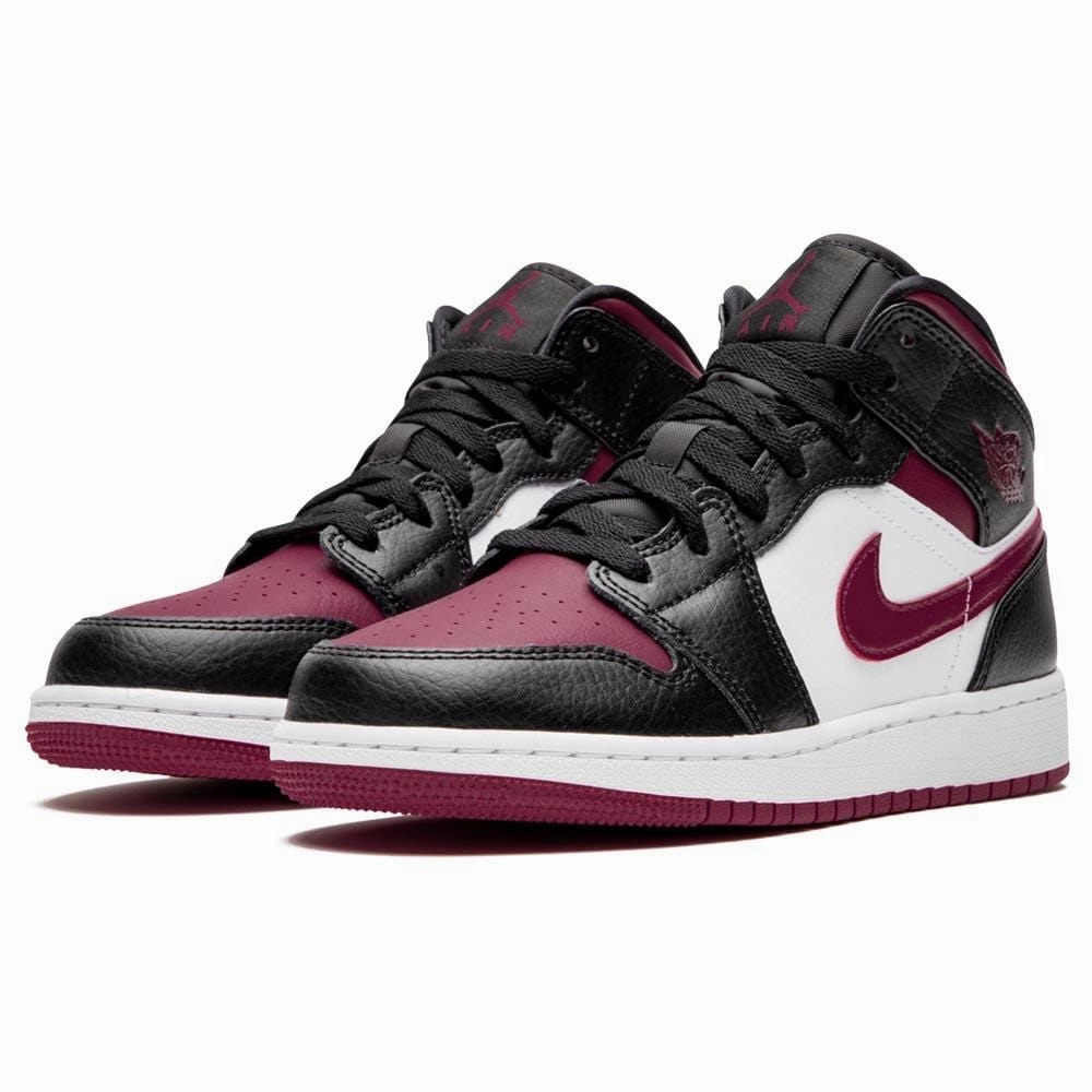 Air Jordan 1 Mid GS 'Black Noble Red' Air Jordan 1 Mid streetwear shoes