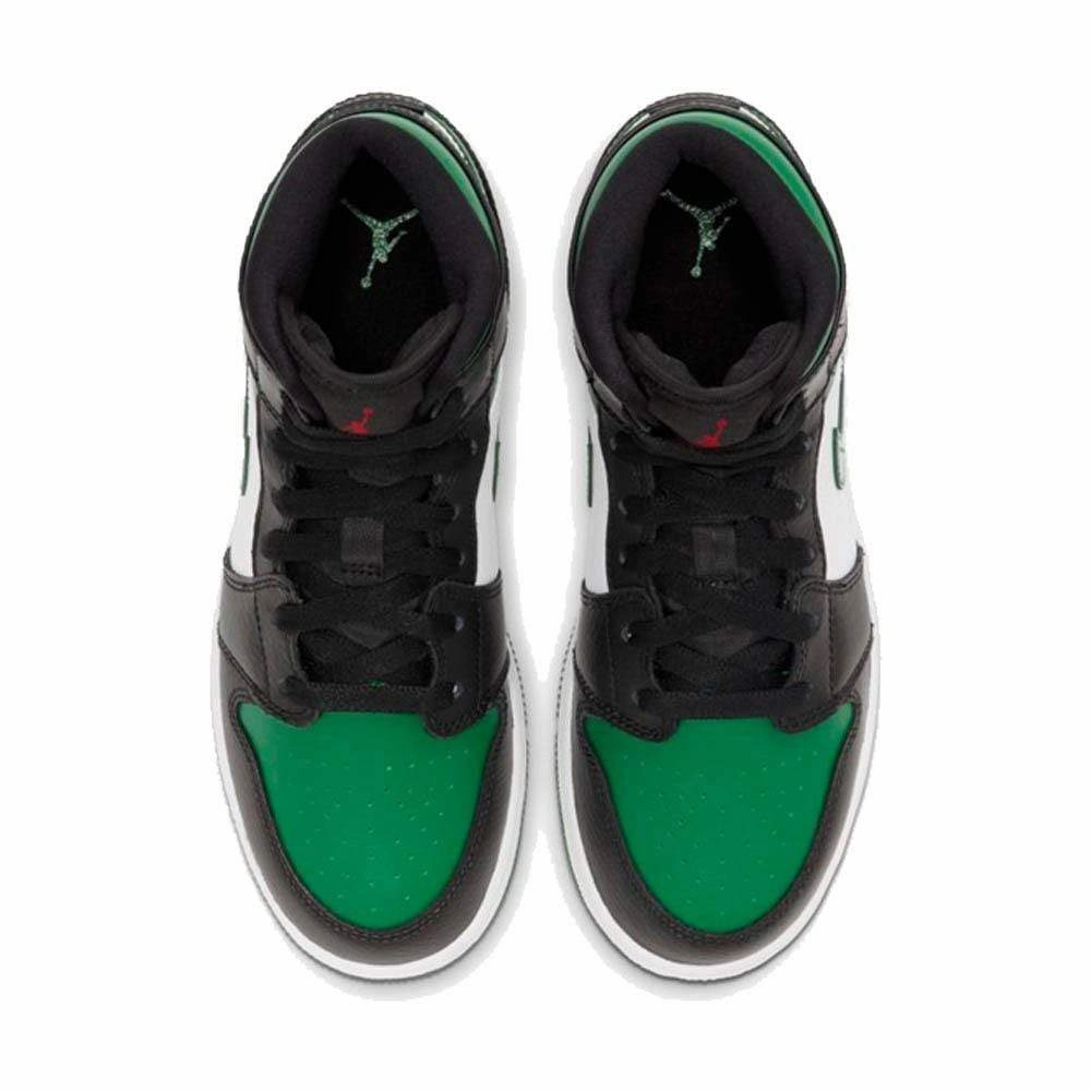 Air Jordan 1 Mid GS 'Black Pine Green' Air Jordan 1 Mid streetwear shoes