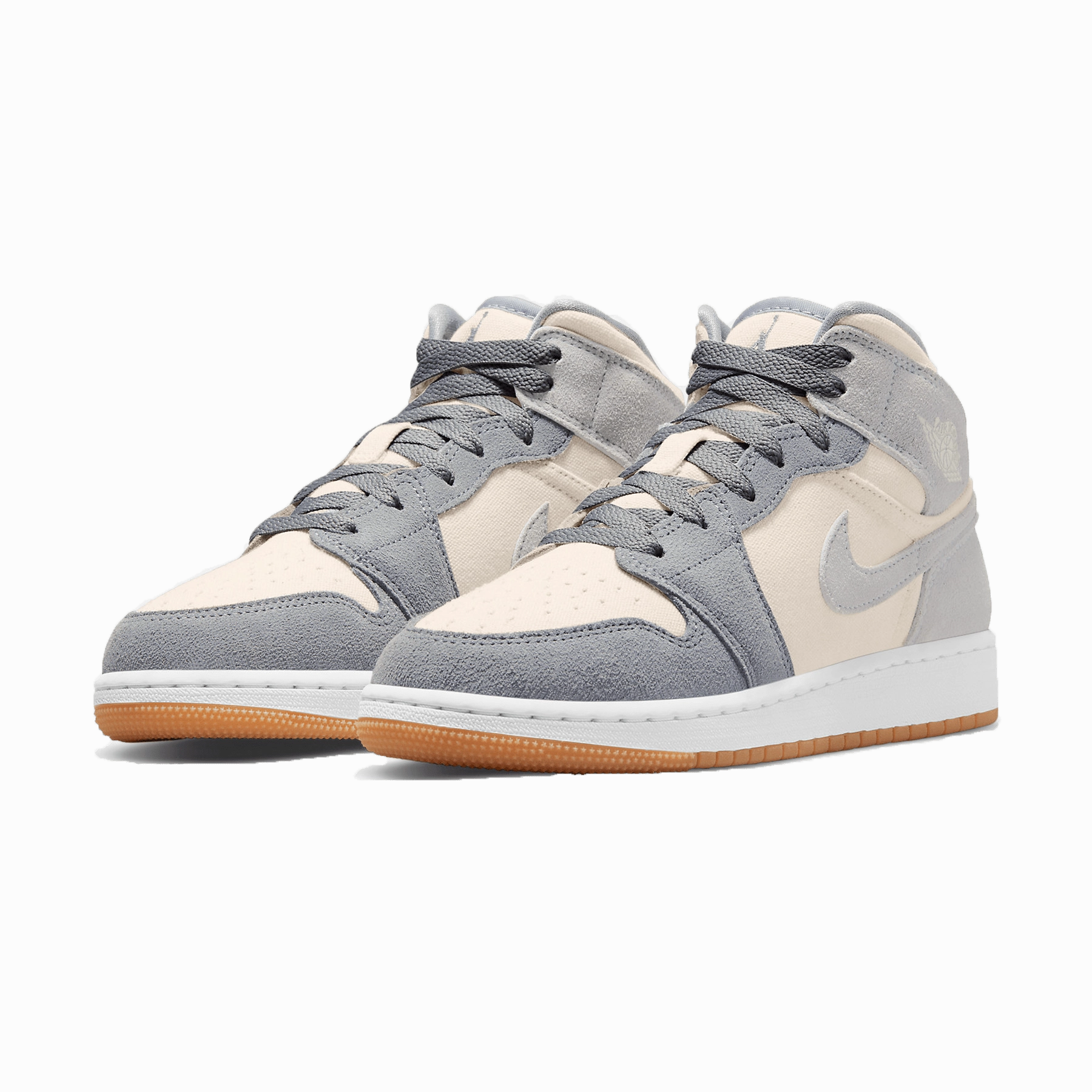 Air Jordan 1 Mid GS 'Coconut Milk Particle Grey' Air Jordan 1 Mid streetwear shoes