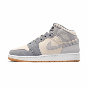 Air Jordan 1 Mid GS 'Coconut Milk Particle Grey' Air Jordan 1 Mid versatile shoes for daily wear