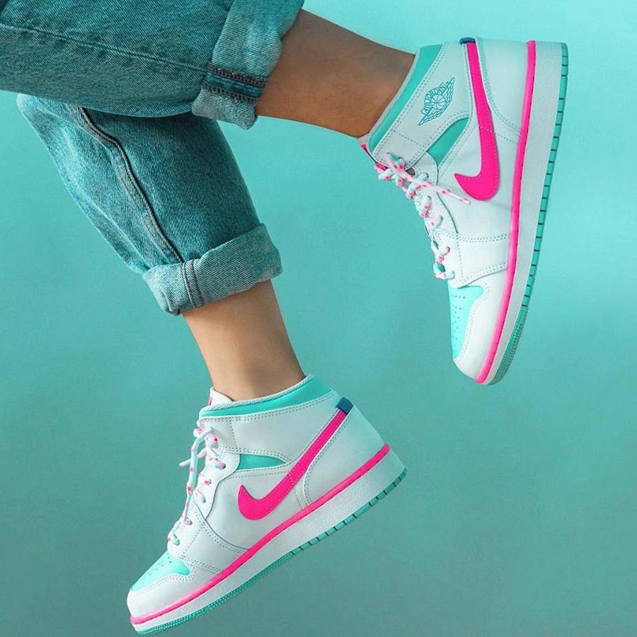 Air Jordan 1 Mid GS 'Digital Pink' Air Jordan 1 Mid streetwear shoes