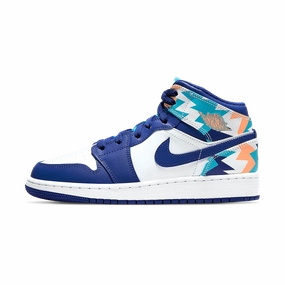 Air Jordan 1 Mid GS 'Geometric Print' Air Jordan 1 Mid versatile shoes for daily wear