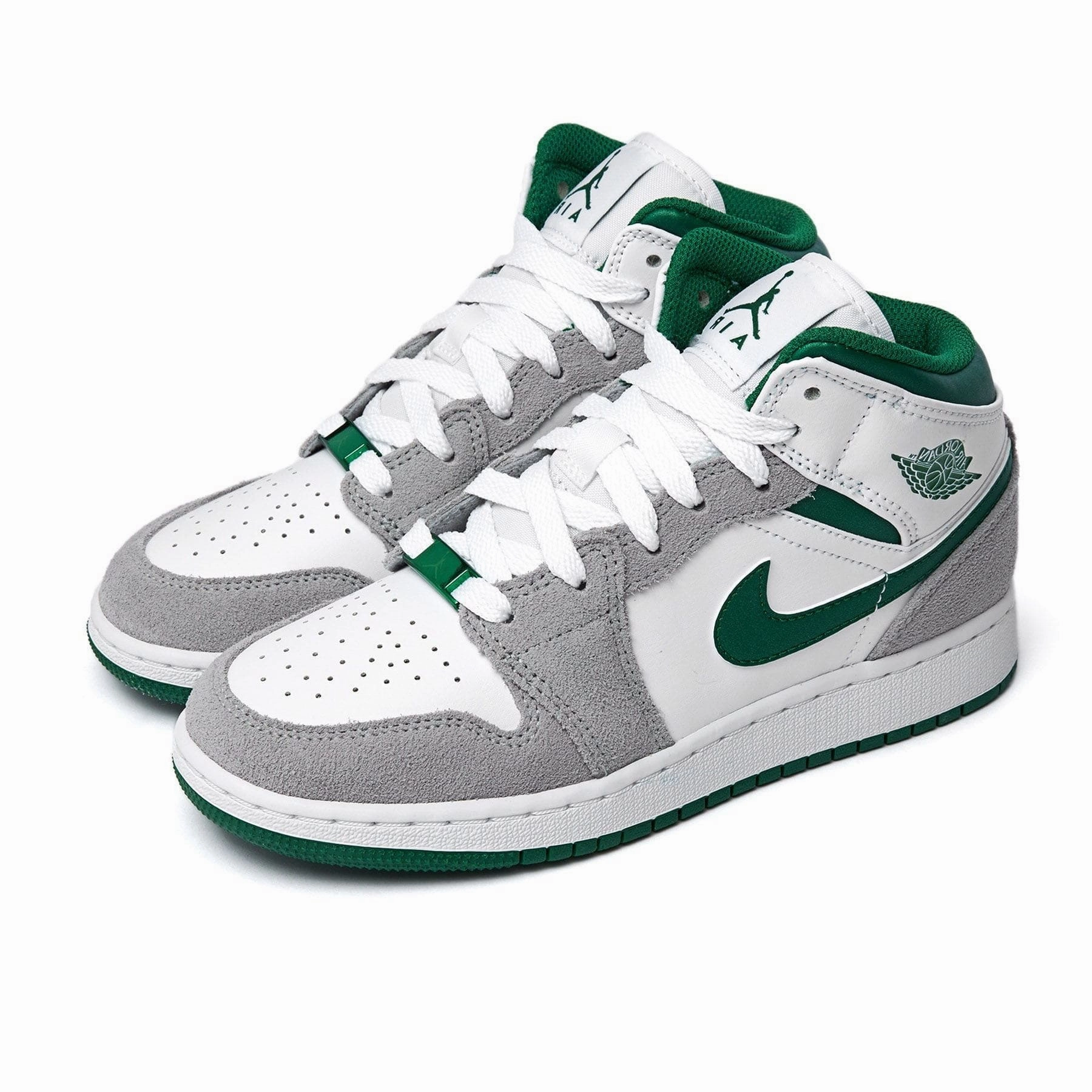 Air Jordan 1 Mid GS 'Green Grey' Air Jordan 1 Mid streetwear shoes
