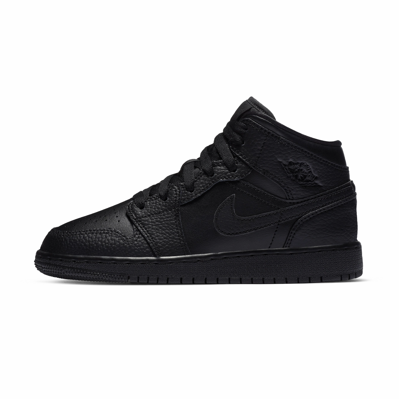Air Jordan 1 Mid GS 'Triple Black' 2020 Air Jordan 1 Mid versatile shoes for daily wear