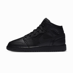 Air Jordan 1 Mid GS 'Triple Black' 2020 Air Jordan 1 Mid versatile shoes for daily wear