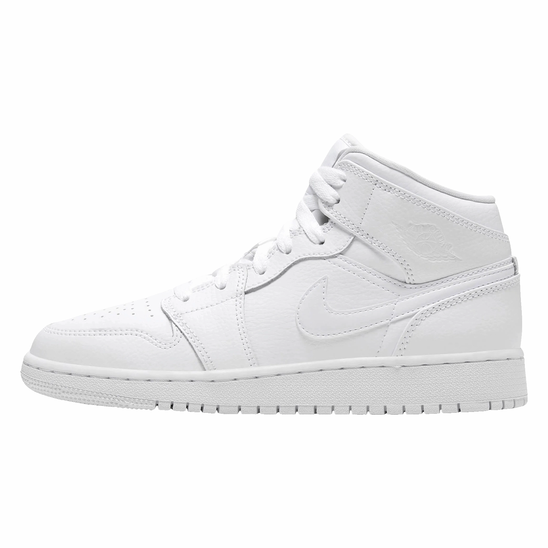 Air Jordan 1 Mid GS 'Triple White' 2019 Air Jordan 1 Mid versatile shoes for daily wear