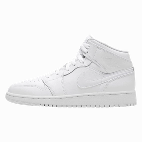 Air Jordan 1 Mid GS 'Triple White' 2019 Air Jordan 1 Mid versatile shoes for daily wear