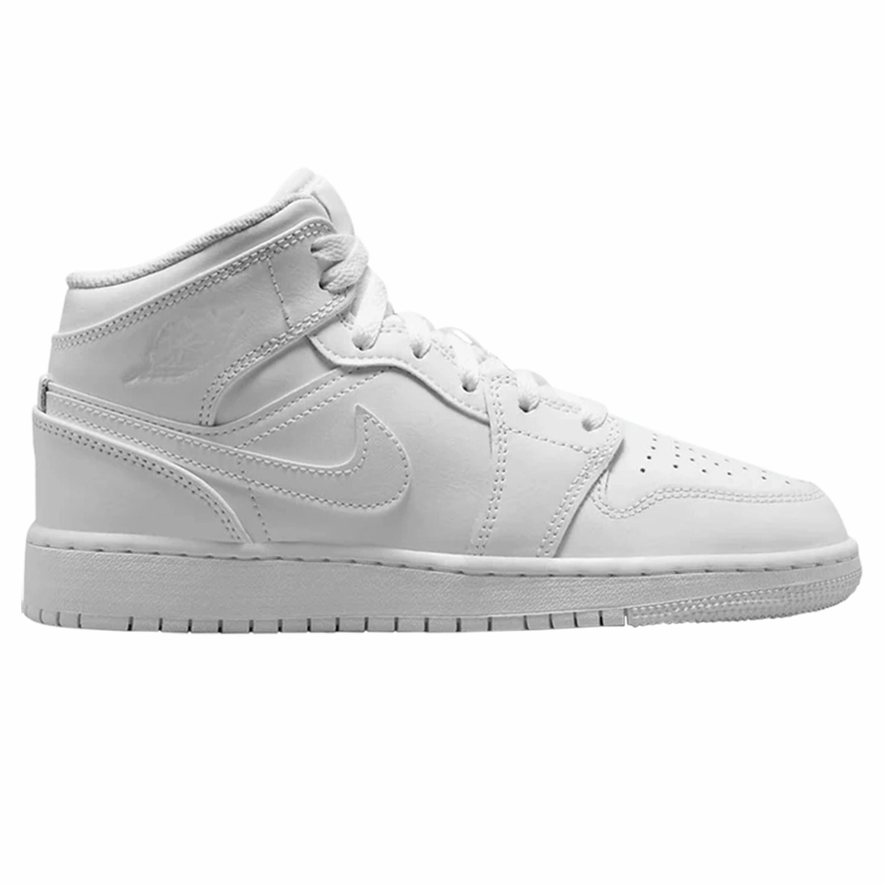 Air Jordan 1 Mid GS 'Triple White' 2023 Air Jordan 1 Mid streetwear shoes