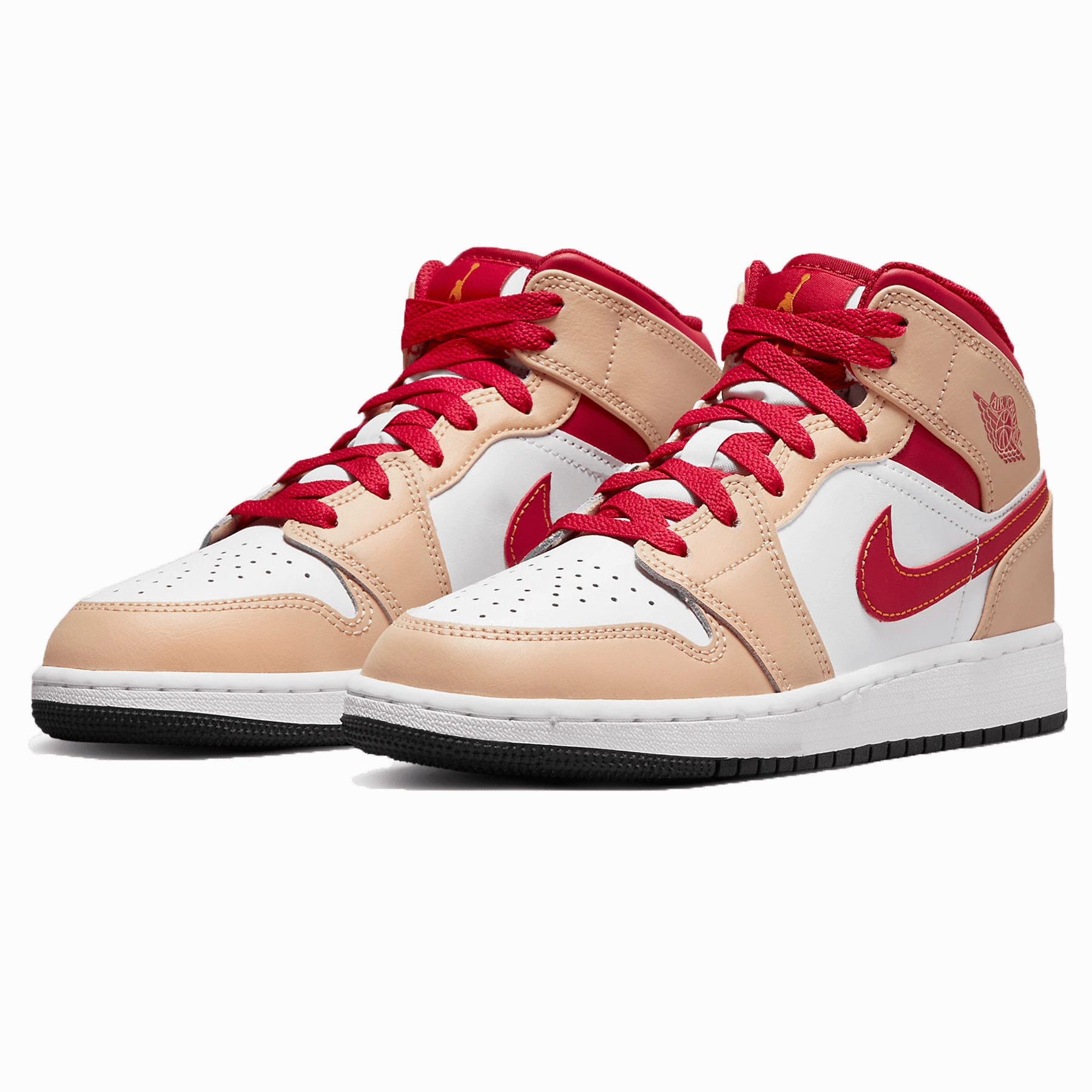Air Jordan 1 Mid GS 'White Onyx Light Curry' Air Jordan 1 vintage style sneakers