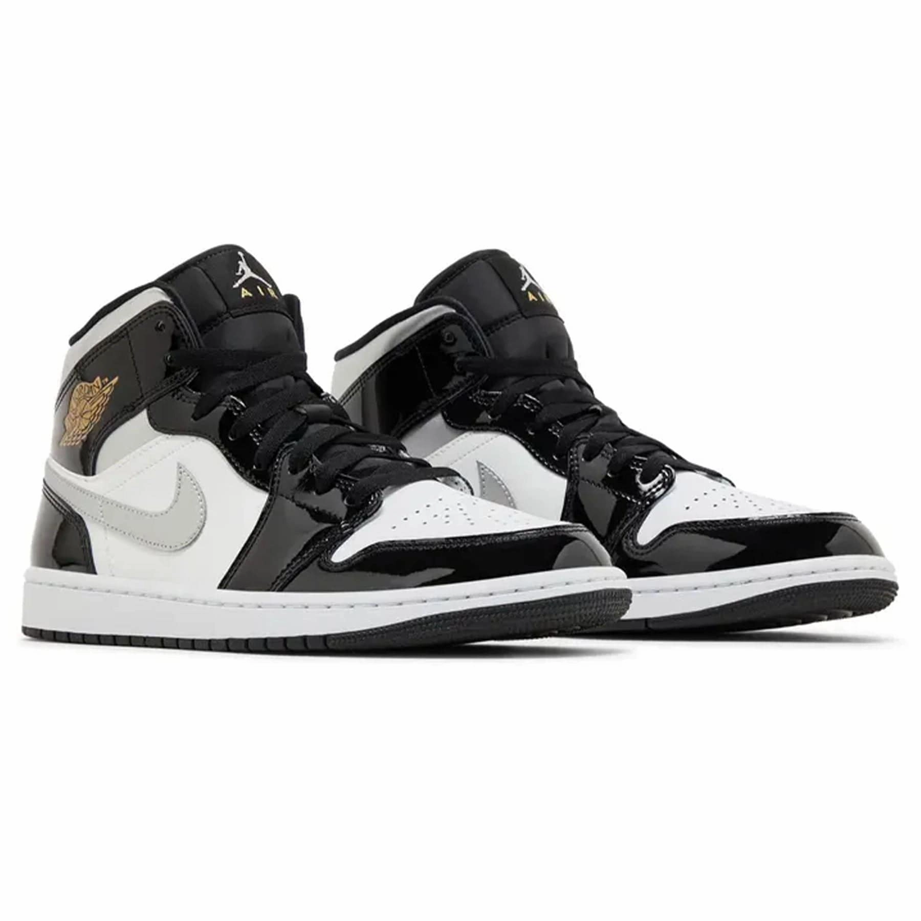 Air Jordan 1 Mid SE 'Black White Metallic Silver' Air Jordan 1 Mid streetwear shoes