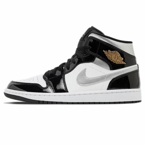 Air Jordan 1 Mid SE 'Black White Metallic Silver' Air Jordan 1 Mid versatile shoes for daily wear