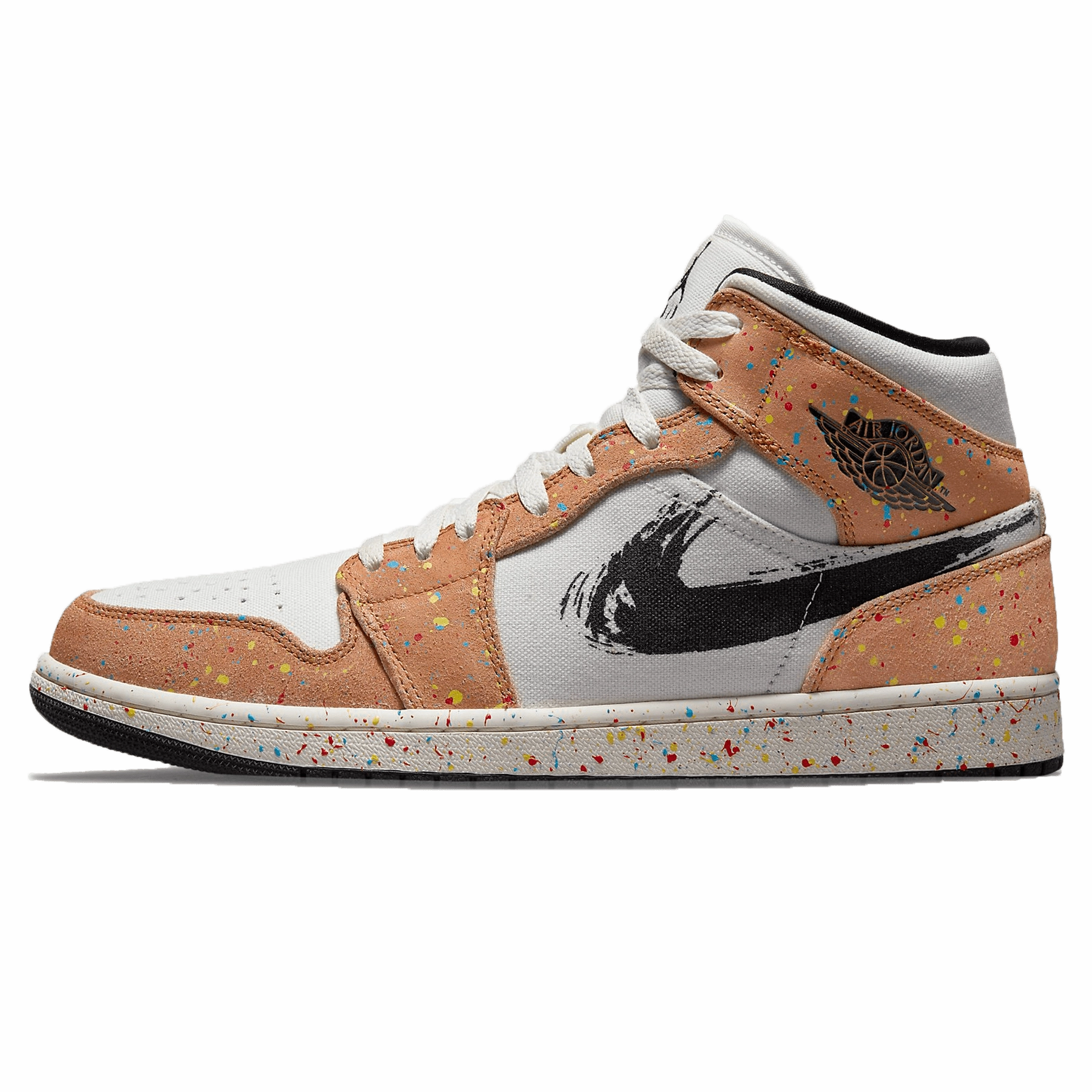 Air Jordan 1 Mid SE 'Brushstroke Paint Splatter' Air Jordan 1 Mid versatile shoes for daily wear