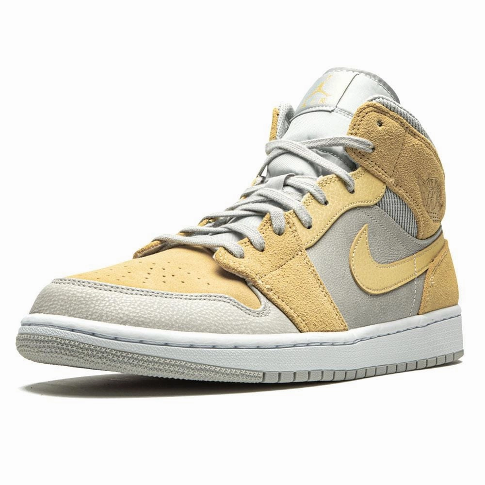 Air Jordan 1 Mid SE Grey Fog Lemon Wash Air Jordan 1 vintage style sneakers