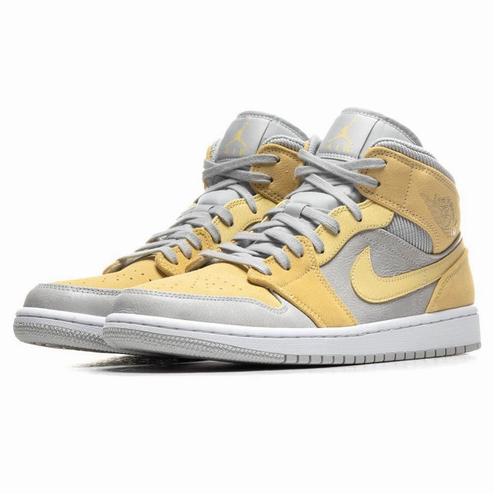 Air Jordan 1 Mid SE Grey Fog Lemon Wash Air Jordan 1 vintage style sneakers