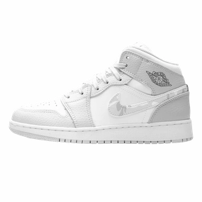 Air Jordan 1 Mid SE GS 'Swoosh Logo - Grey Camo' Air Jordan 1 Mid versatile shoes for daily wear