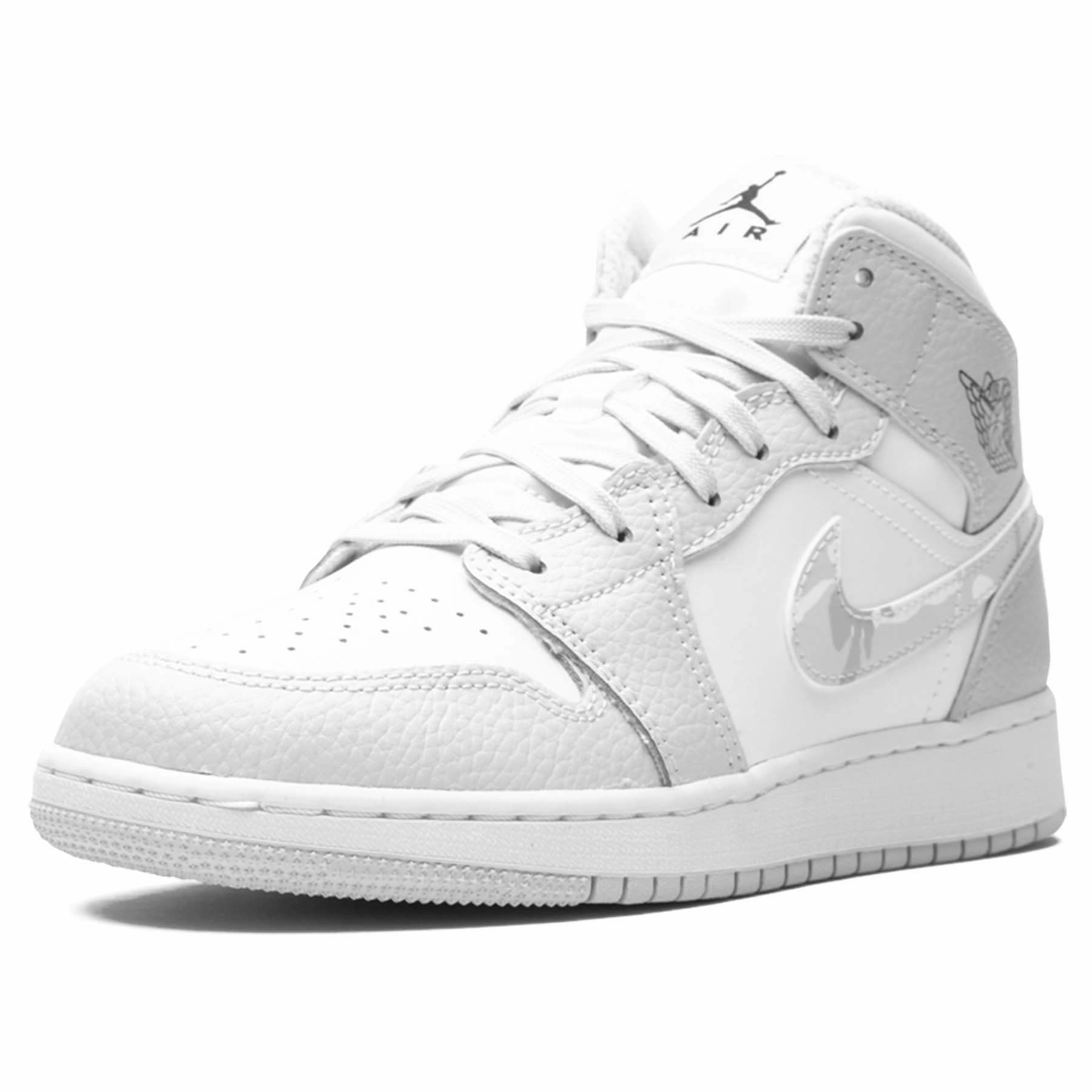 Air Jordan 1 Mid SE GS 'Swoosh Logo - Grey Camo' Air Jordan 1 Mid streetwear shoes