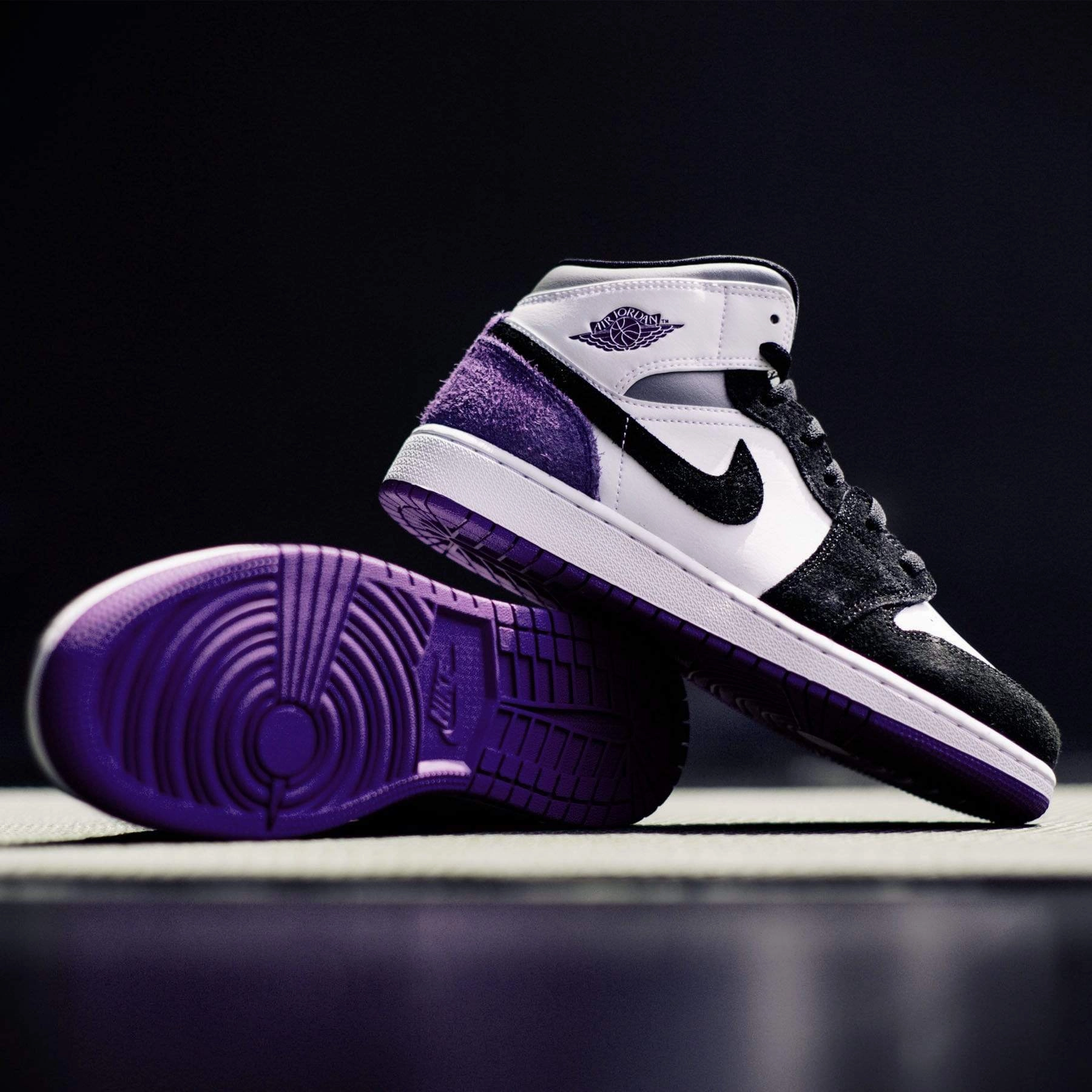 Air Jordan 1 Mid SE GS 'Varsity Purple' Air Jordan 1 vintage style sneakers