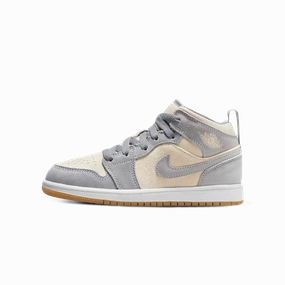 Air Jordan 1 Mid SE PS 'Coconut Milk Particle Grey' Air Jordan 1 timeless sneakers for Jordan fans